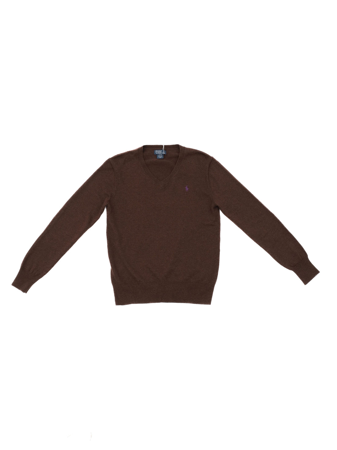 Excellent Polo Ralph Lauren Orange Cotton V-Neck Sweater Size 14 Kids