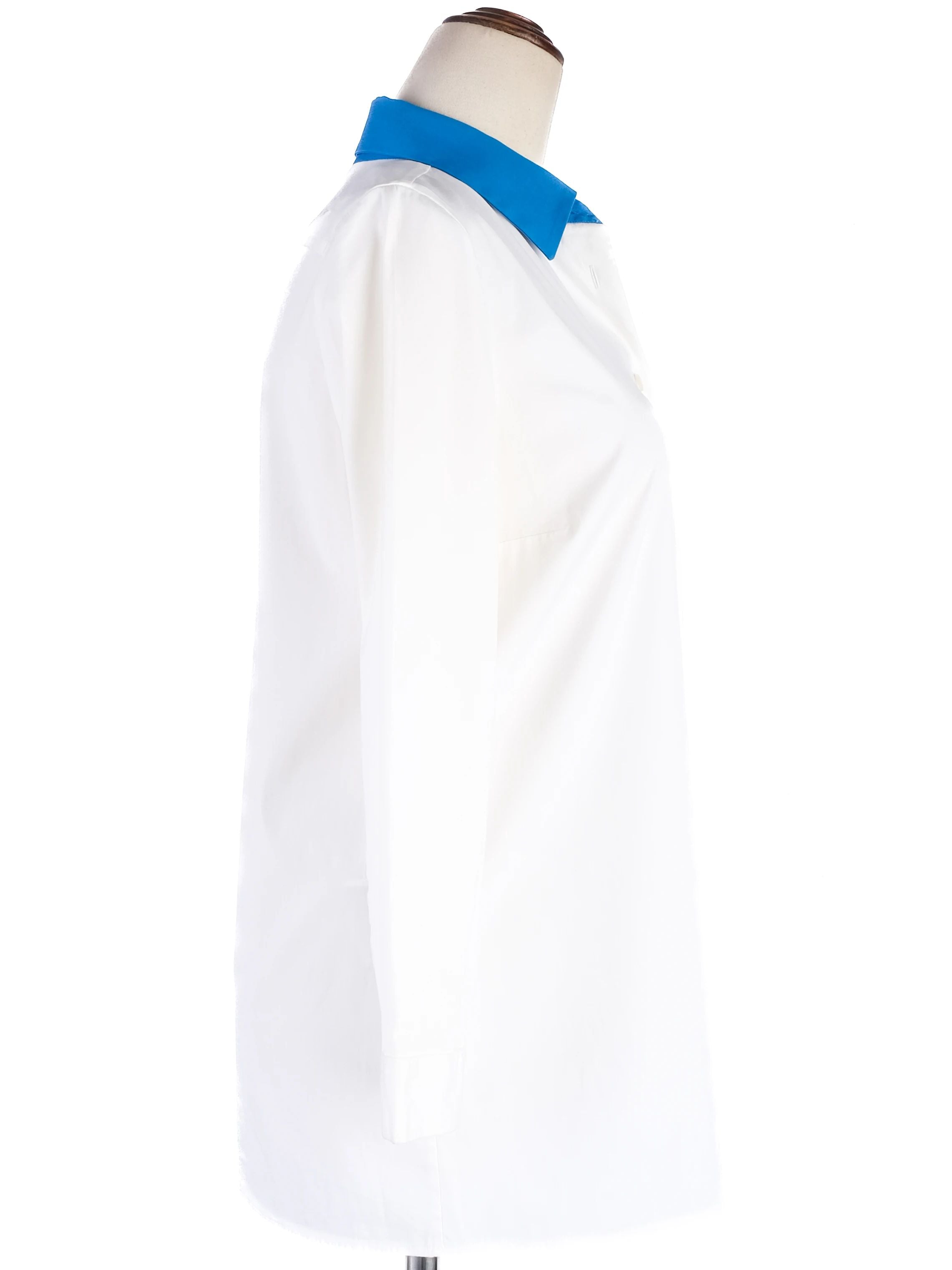 Excellent Prada White Nylon Long-Sleeve Shirt Size M