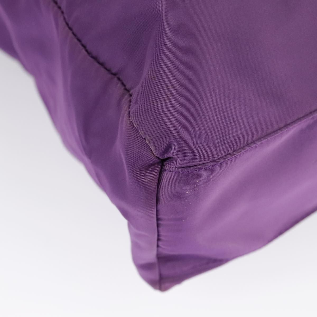 Prada Tote Bag Nylon Purple Gold Auth
