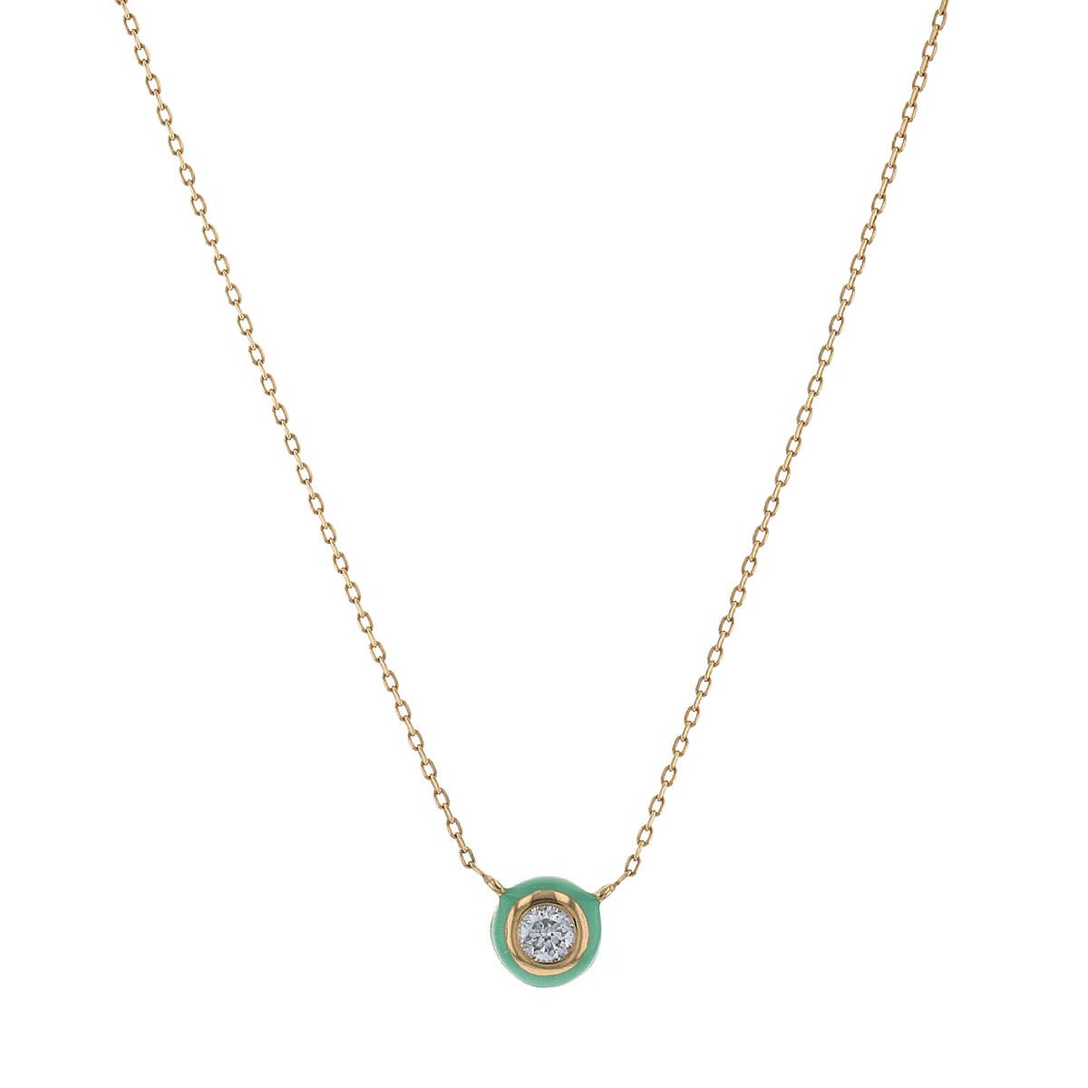 Enamel, diamond and gold necklace