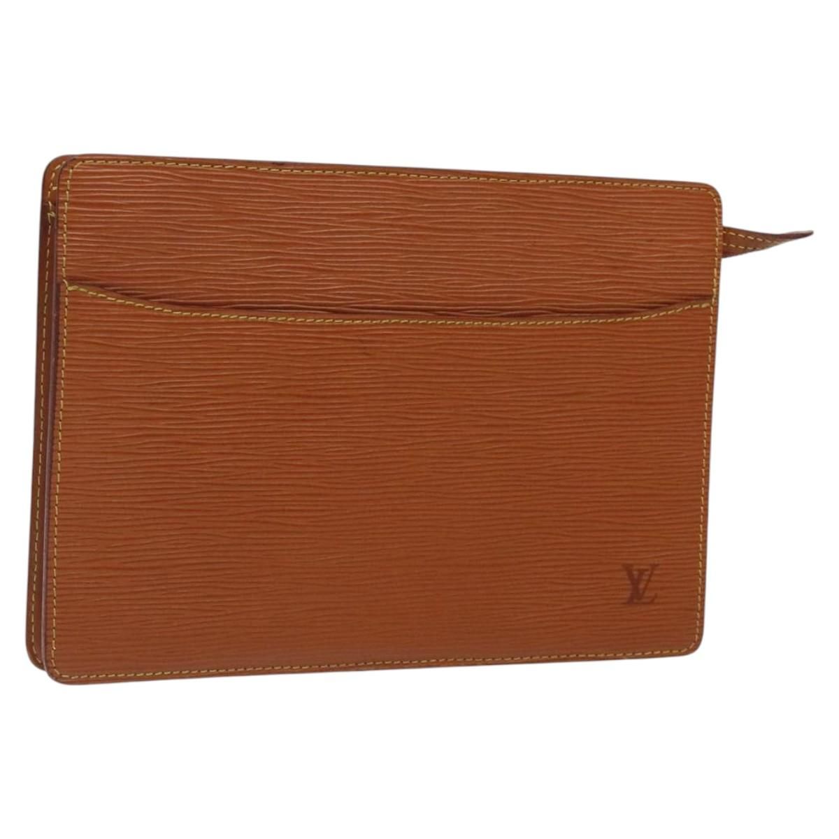 Louis Vuitton Epi Pochette Homme Clutch Bag Zipangu Gold M 52528 Lv Auth