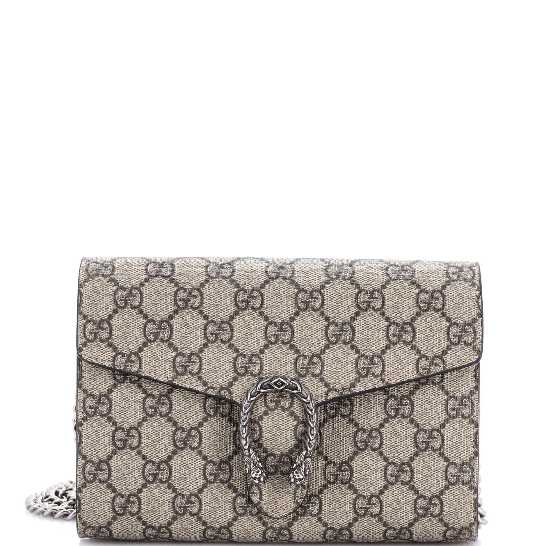 Gucci Dionysus Chain Wallet Gg Coated Canvas Small