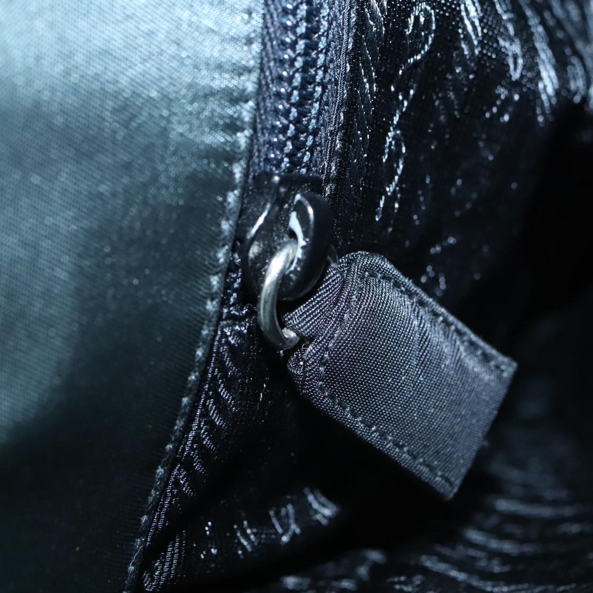 Prada Hand Bag Nylon Green Silver Auth