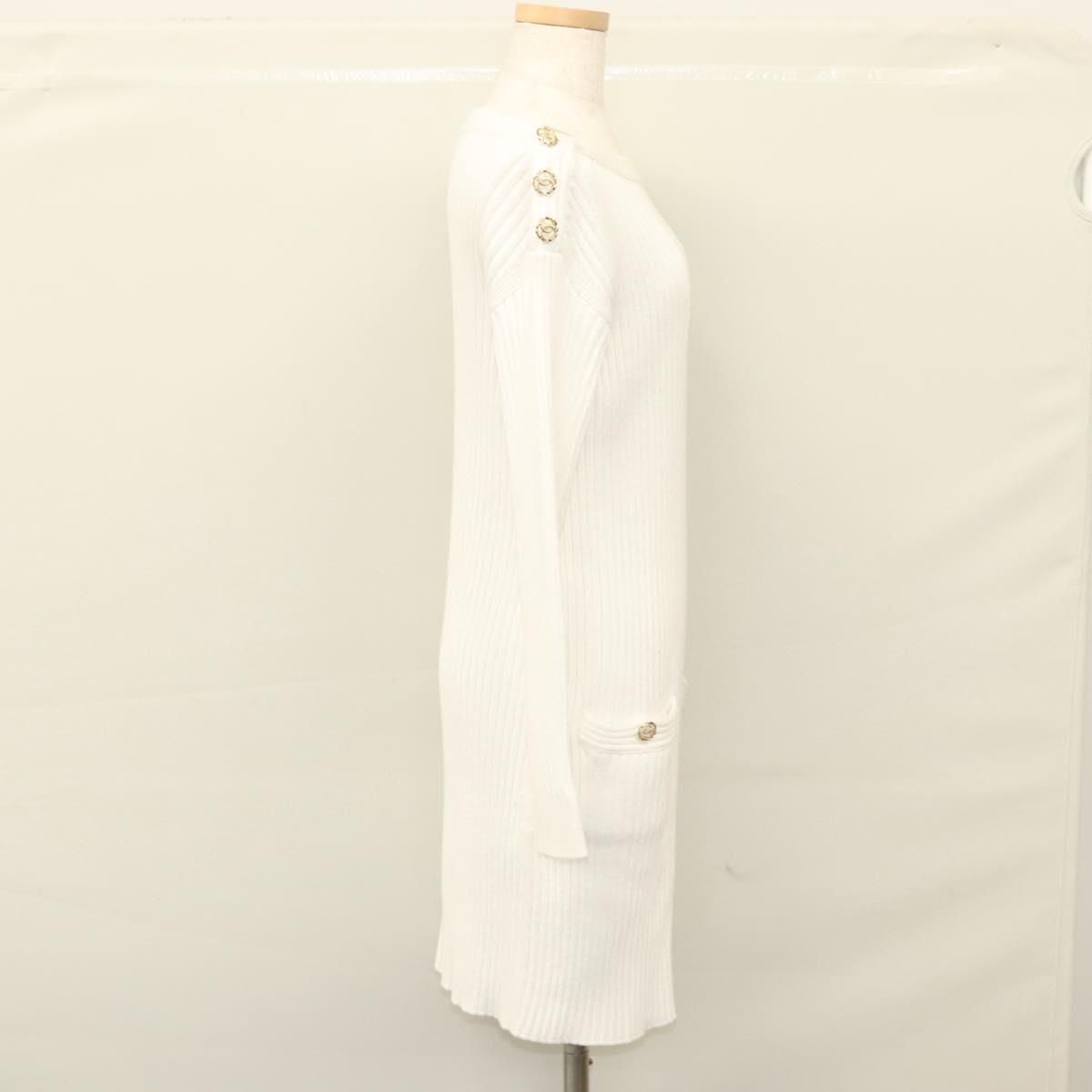 Chanel One Piece Knitted Fabrics White Cc Auth