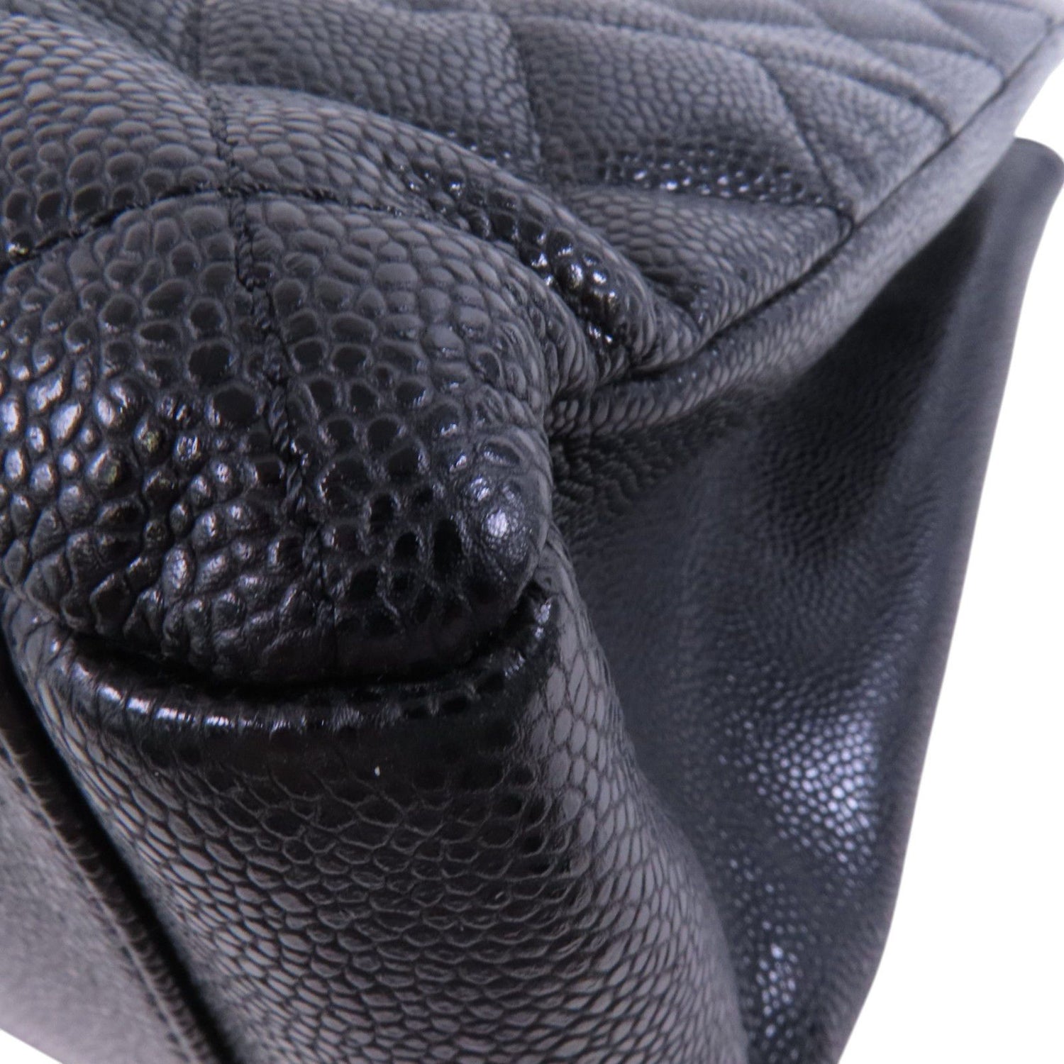 Chanel Black Cowhide Leather Gst Silver Crosshair Shoulder Bag Calfskin (cowhide)