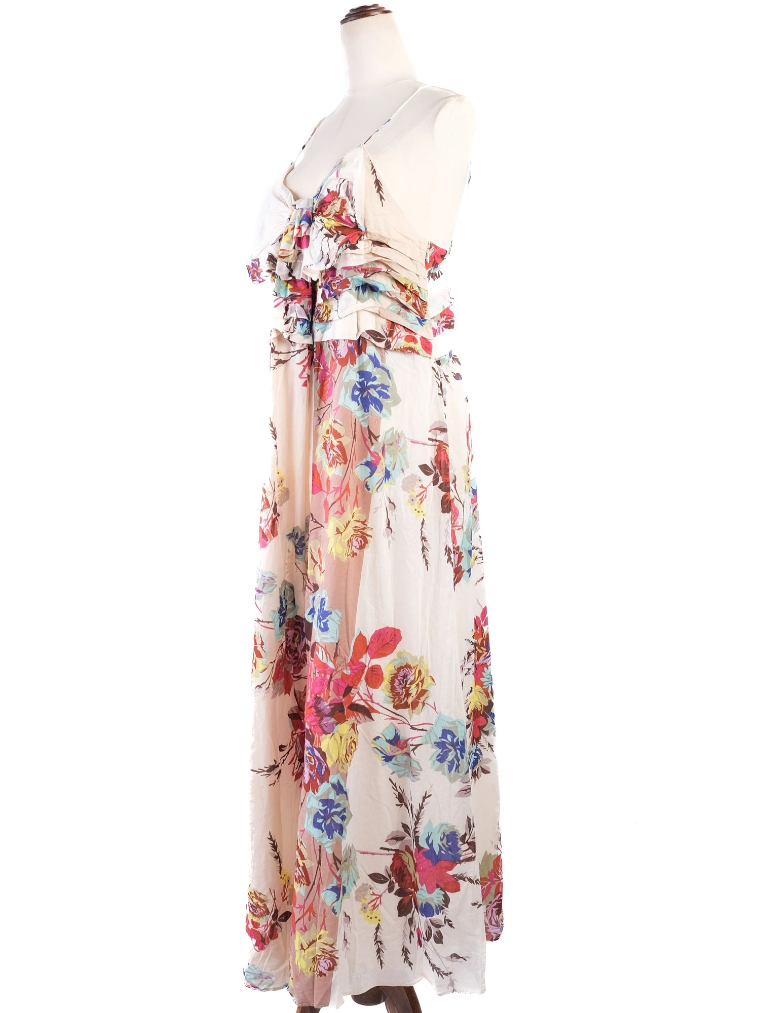 EXCELLENT Kenzo Floral Maxi Dress Size M Spaghetti Straps Cotton