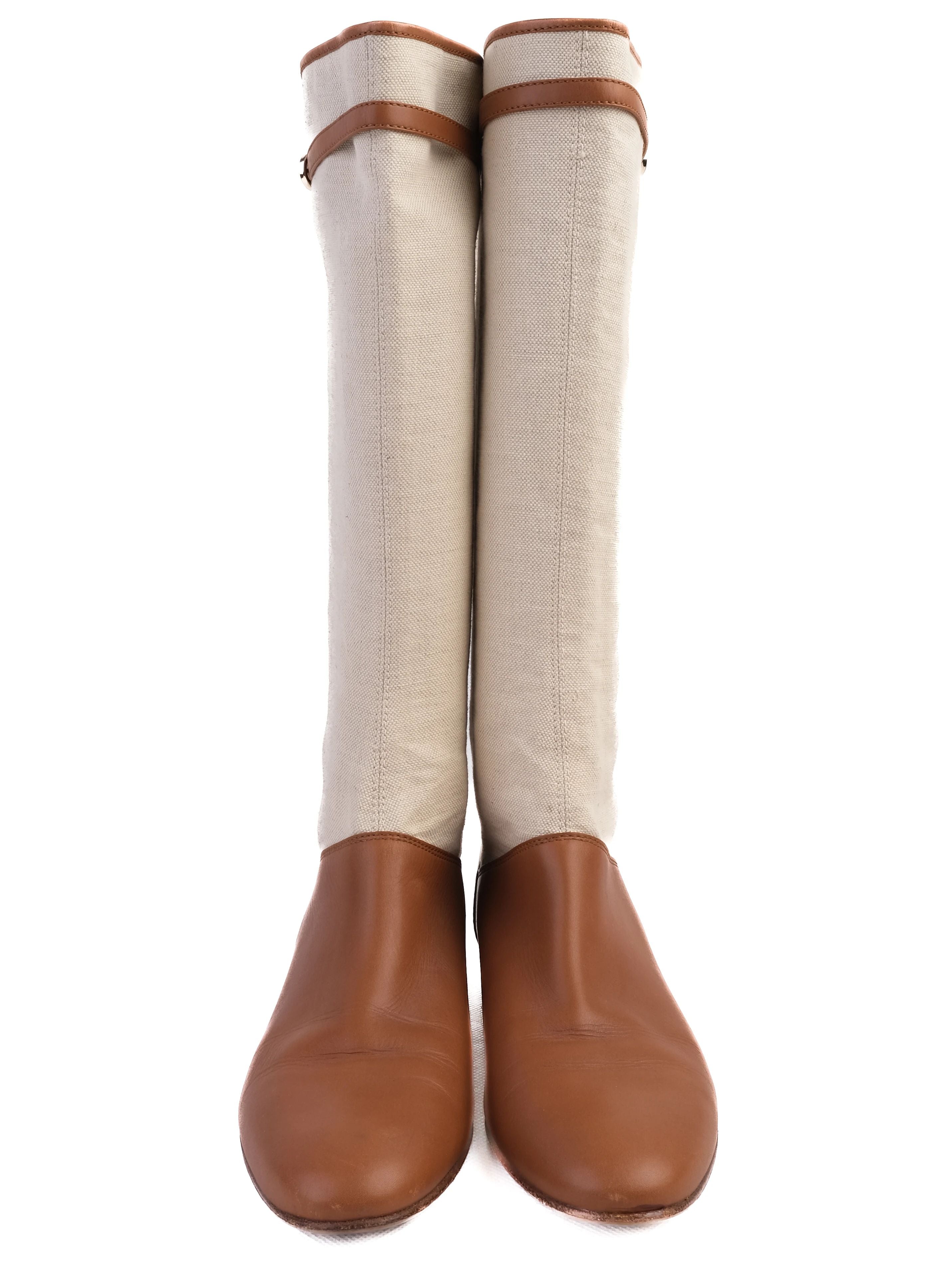 Excellent Sergio Rossi WomenÕs Tall Boots Leather Size 37.5 Combined