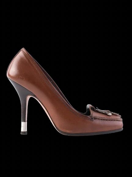 Excellent Trussardi Orange Leather High-Heeled Loafers Size 36