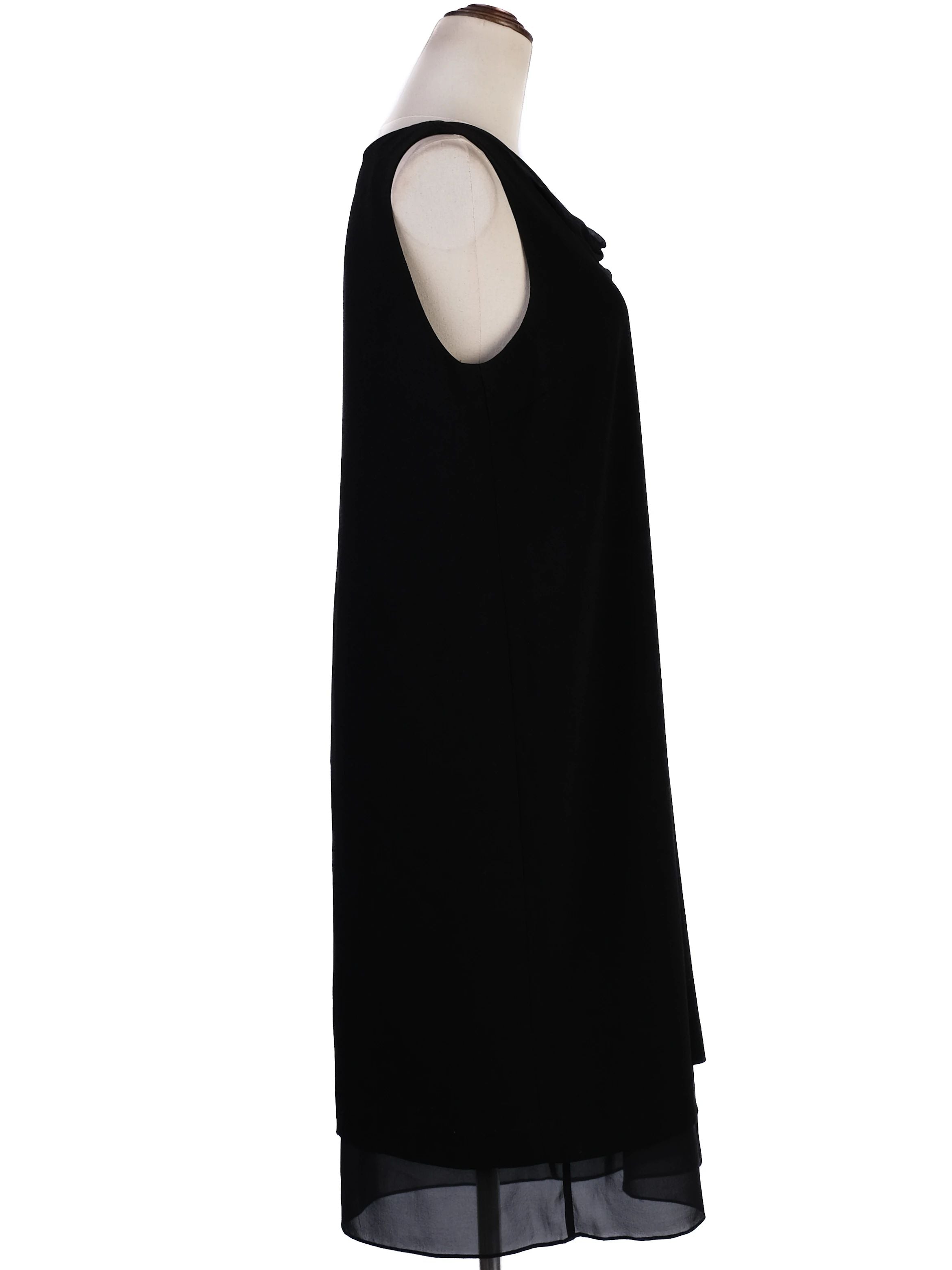 Excellent DKNY Black Sleeveless Dress Polyester V-Neck Size XS