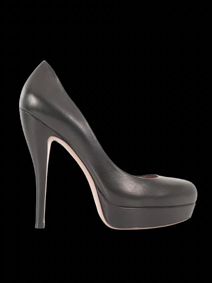 Perfect Gucci Black Leather High-Heeled Platform Shoes Size 38.5