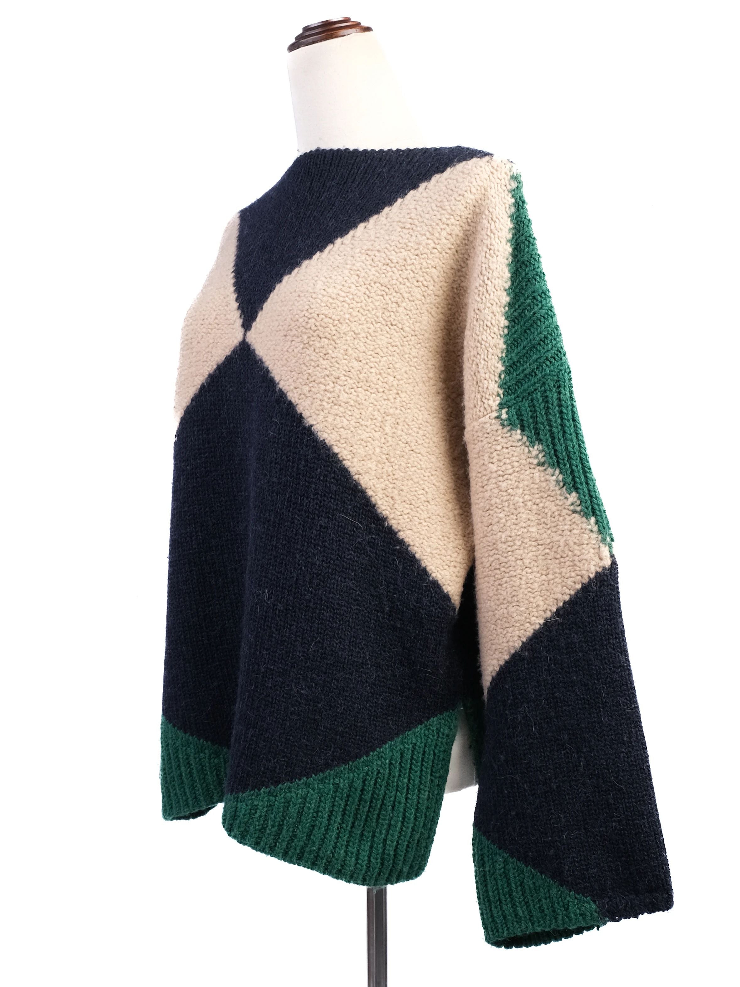 Excellent Stella McCartney Knitted Sweater M Wool Geometric Pattern