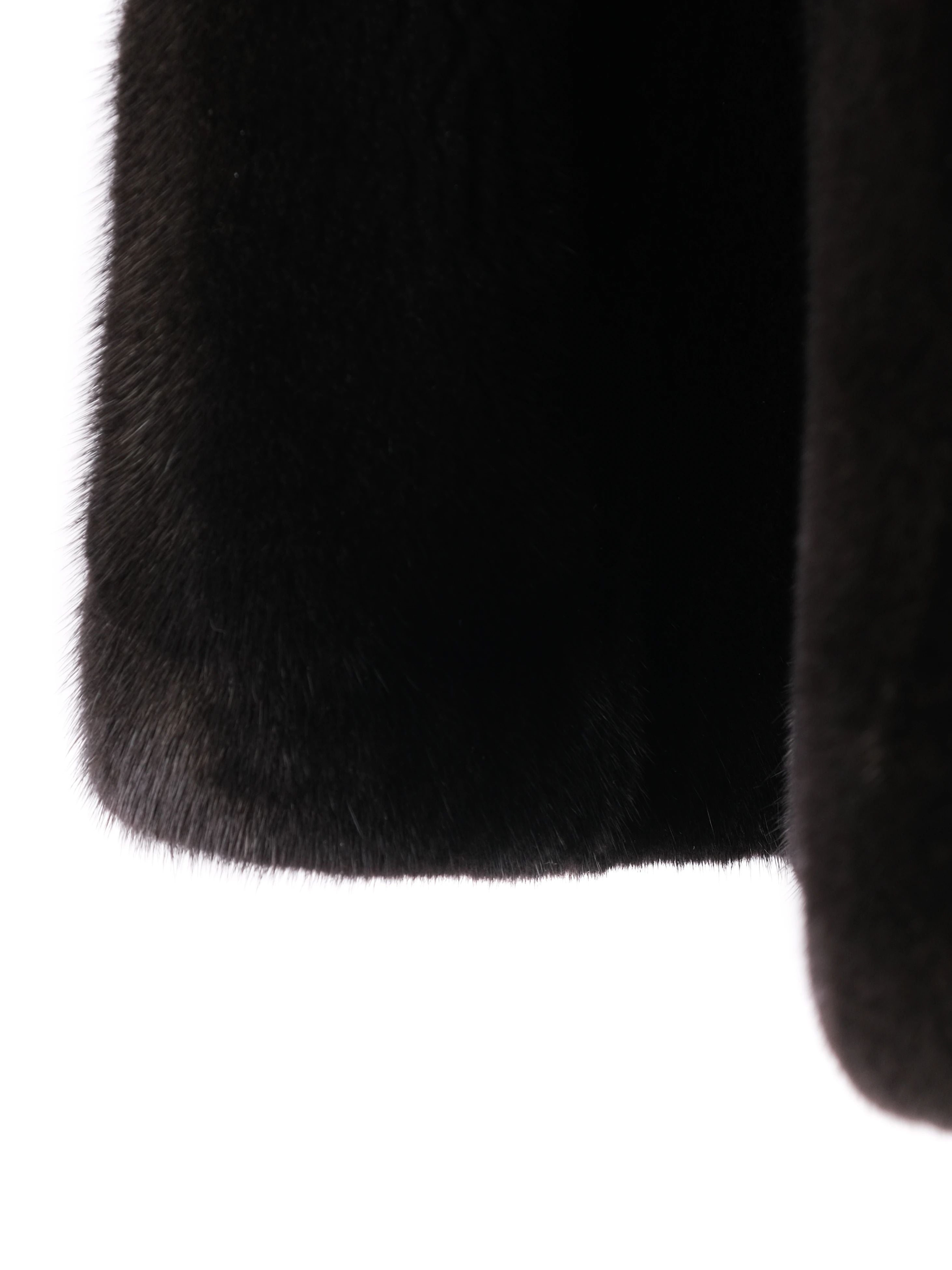 Perfect Blackglama Black Fur Coat with Belt Size S