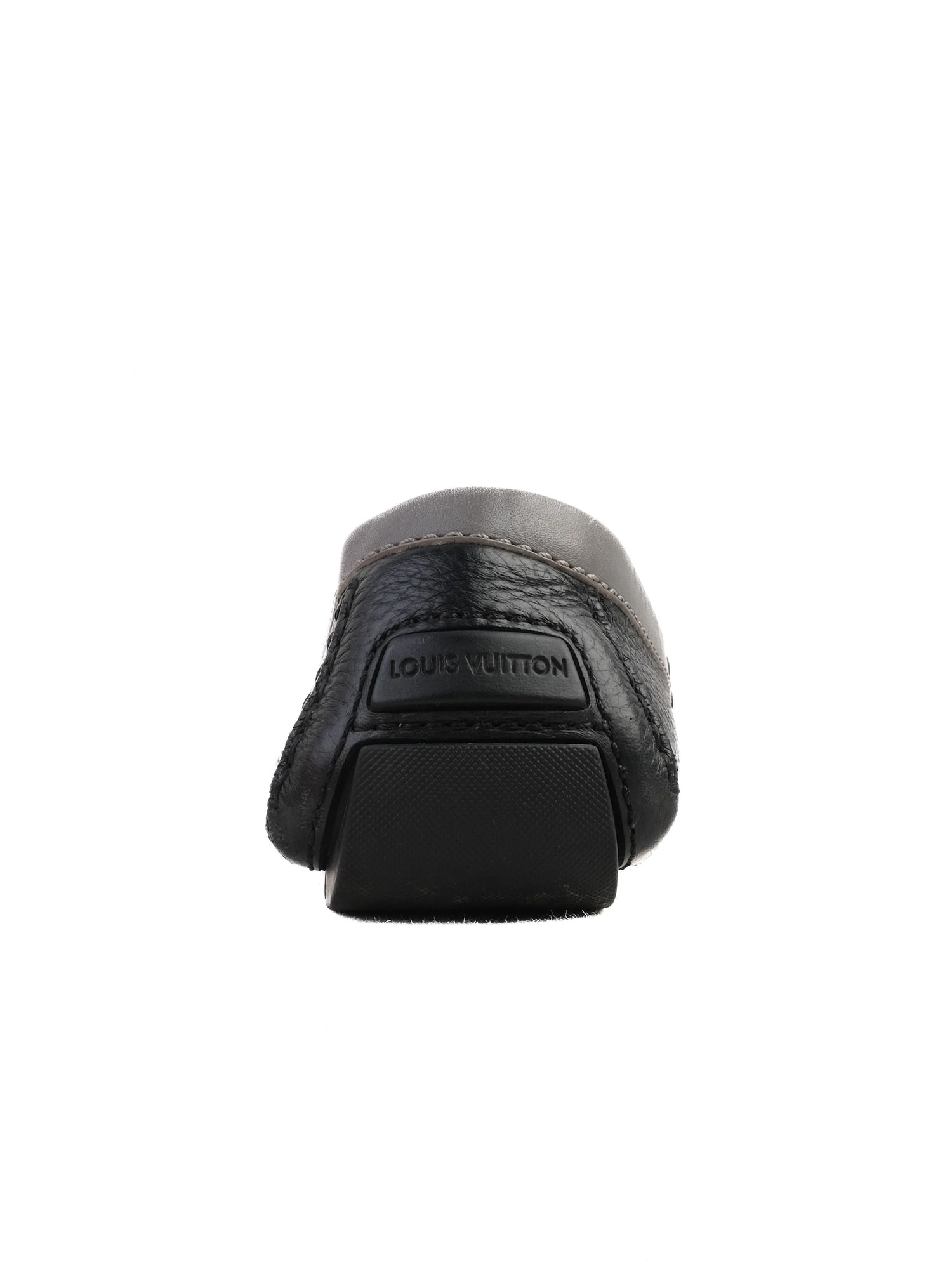 Excellent Louis Vuitton Black Leather Loafers Size 40 with Metal Buckle