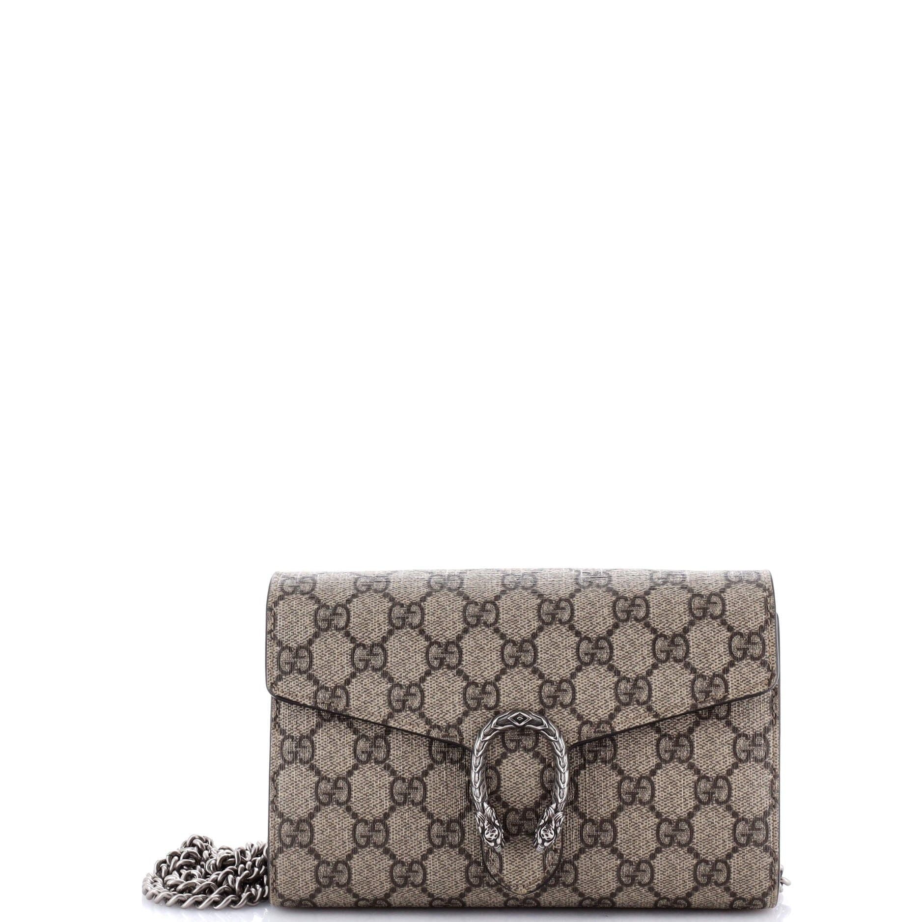 Gucci Dionysus Chain Wallet Gg Coated Canvas Small