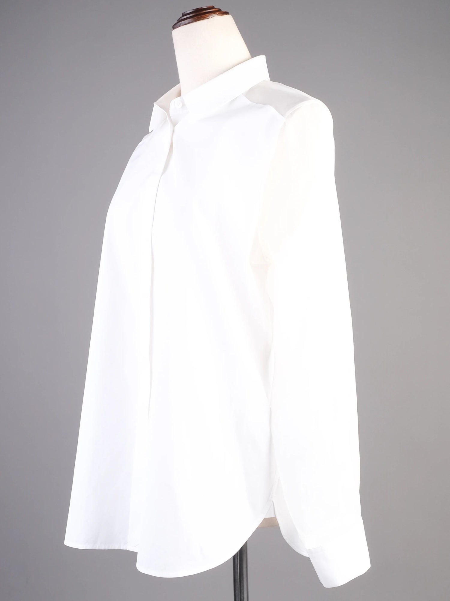 Excellent Burberry White Cotton Long Sleeve Button-Up Shirt