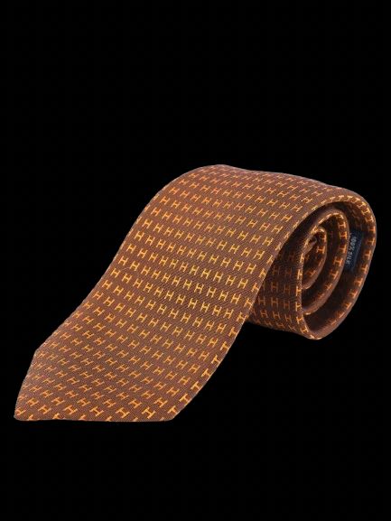 Perfect Hermes Silk Tie Combined Color with Orange Box