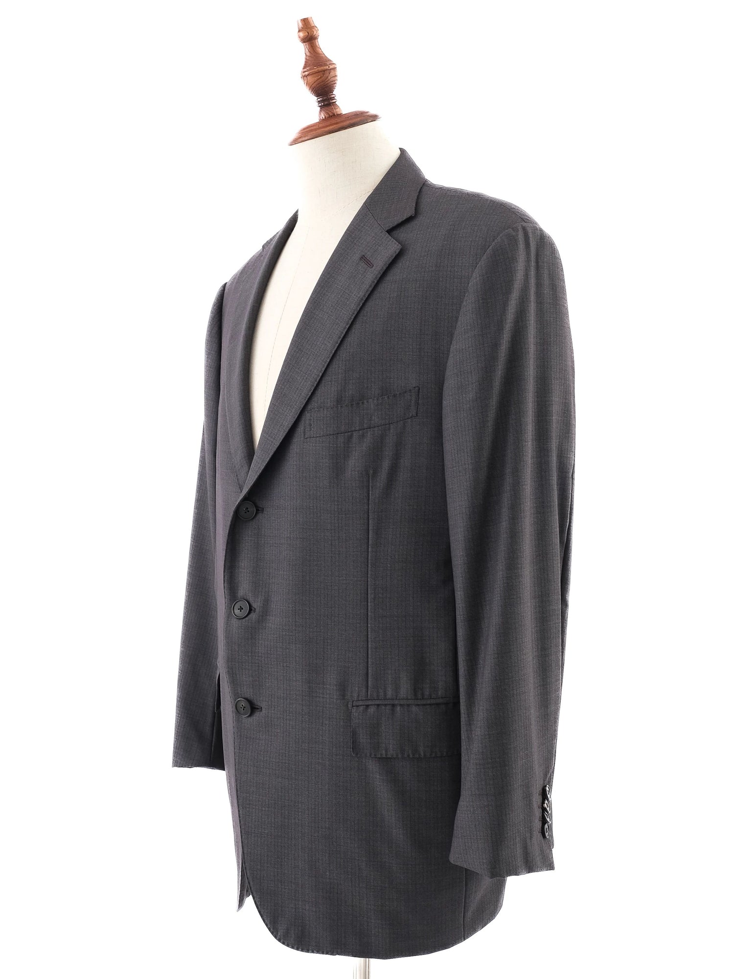 Excellent Ermenegildo Zegna Gray Wool Suit Jacket Size XL