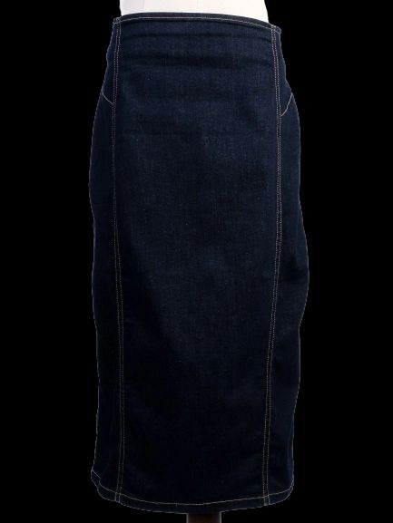 Excellent Marina Rinaldi Blue Denim Midi Skirt Cotton Size 8