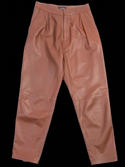 Excellent Simonetta Ravizza Orange Leather Pants Size S
