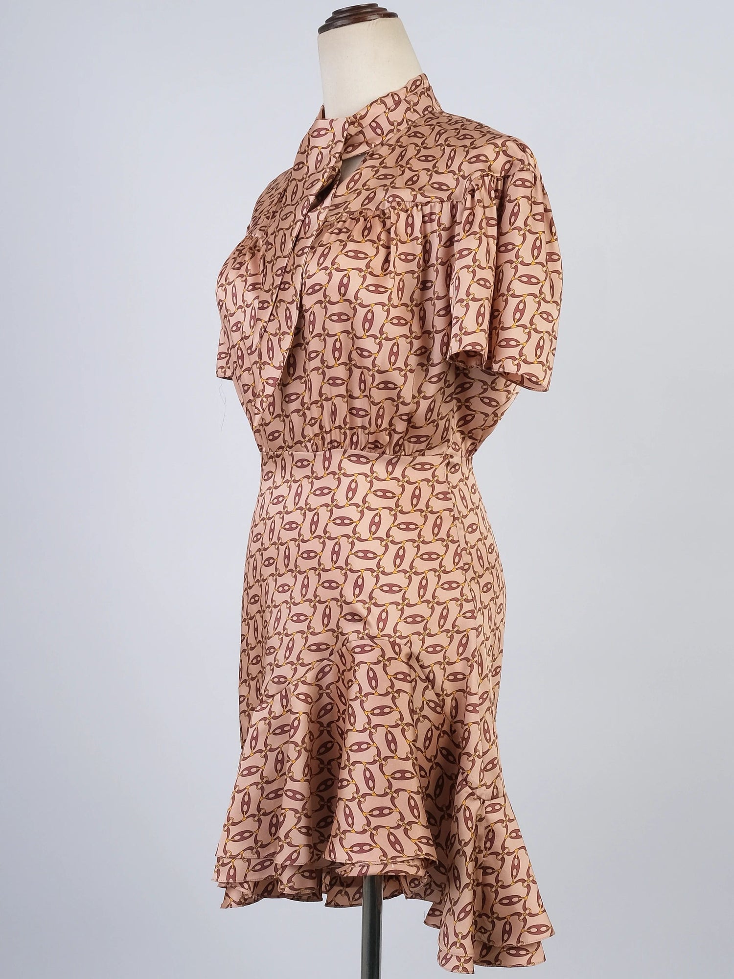 Excellent Sandro XS Dress Combined Abstract Pattern Polyester