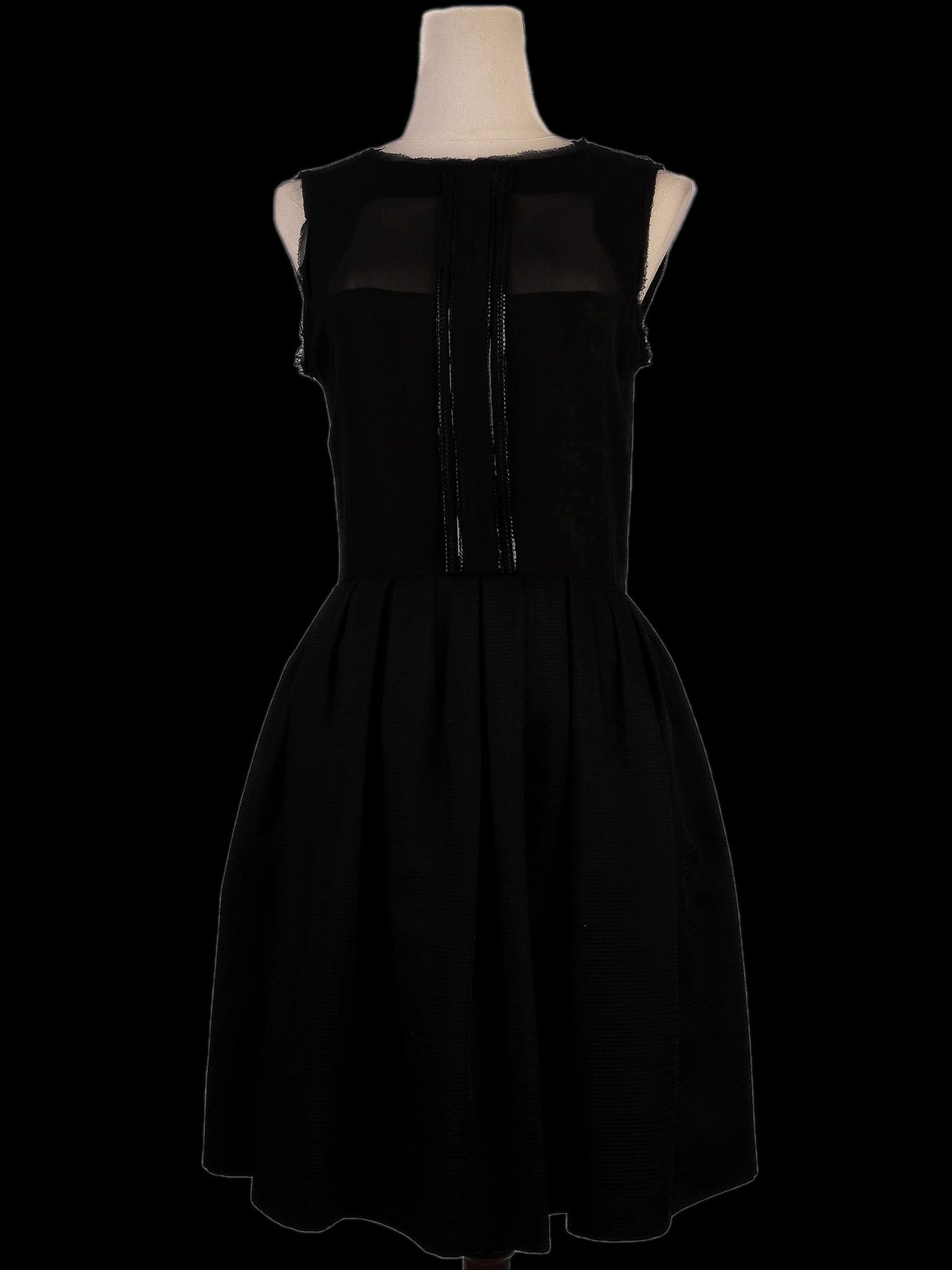 Excellent Schumacher Black Silk Sleeveless Dress Size XS