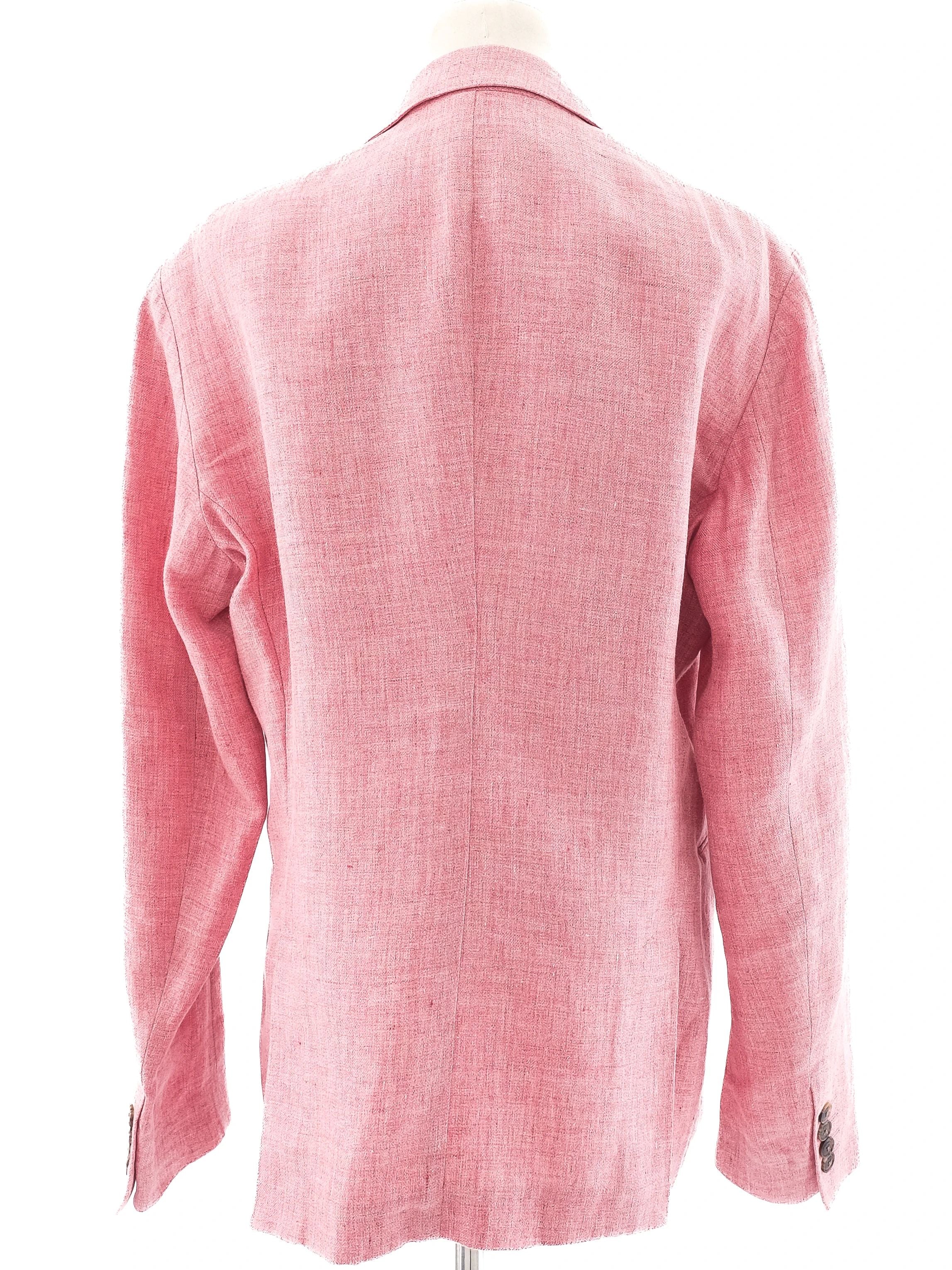 Excellent Emporio Armani Pink Blazer Size L Textured Fabric