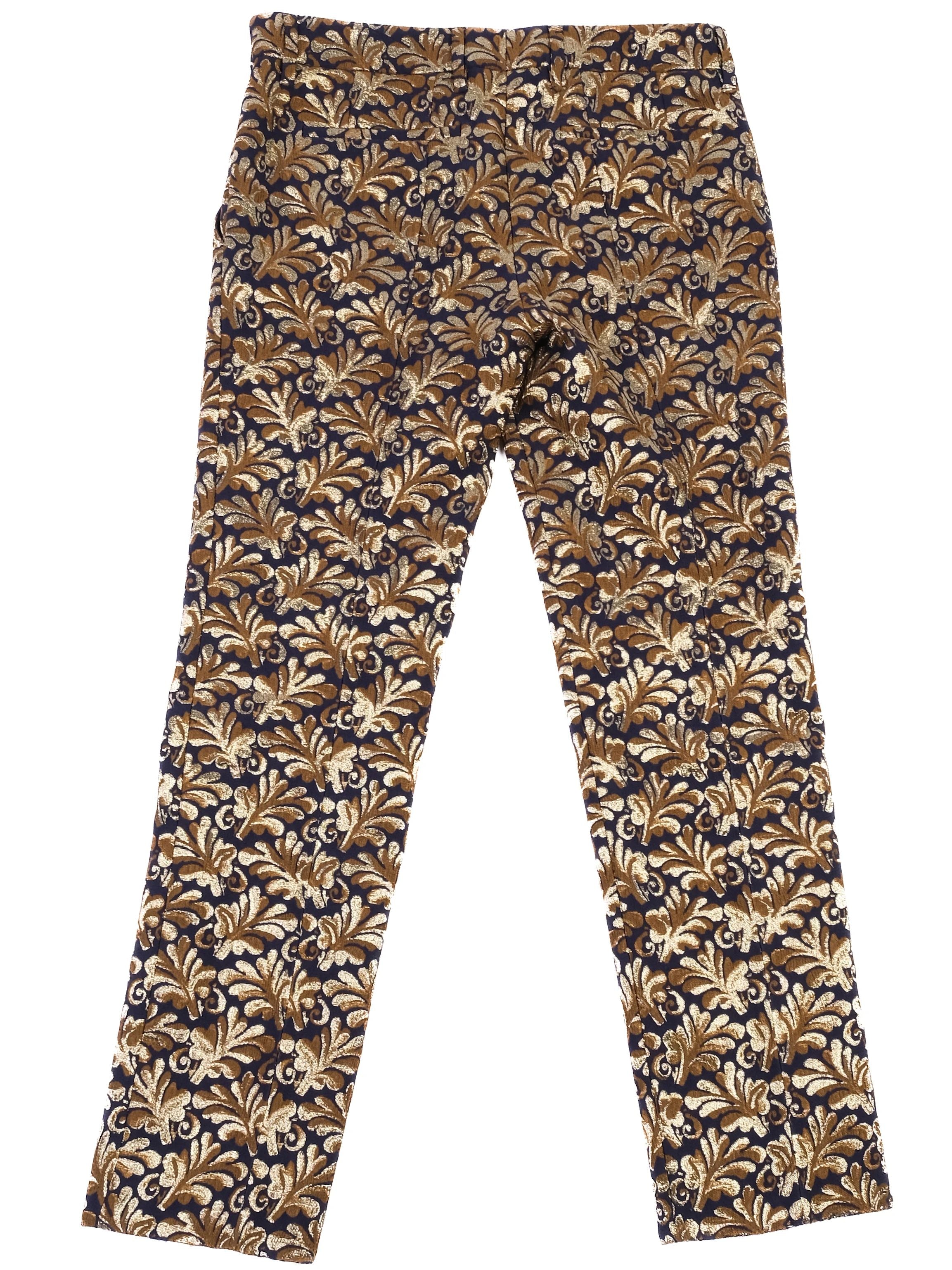 Excellent Prada Floral Patterned Silk Pants Size 40 Made in Italy