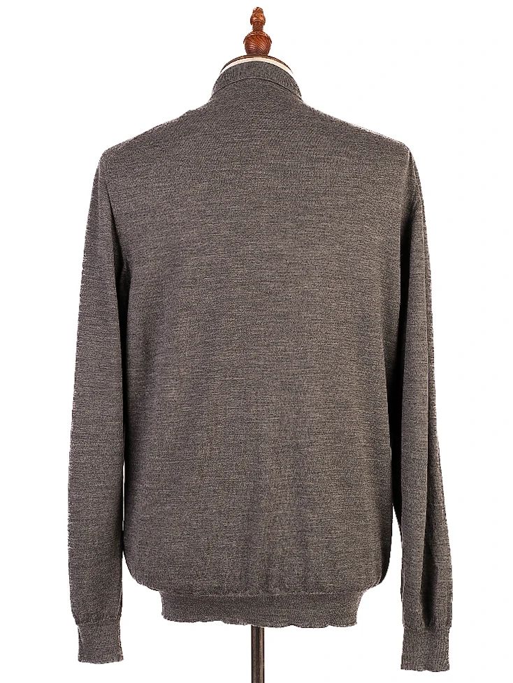 Excellent Fedeli Gray Wool Long-Sleeved Sweater Size L