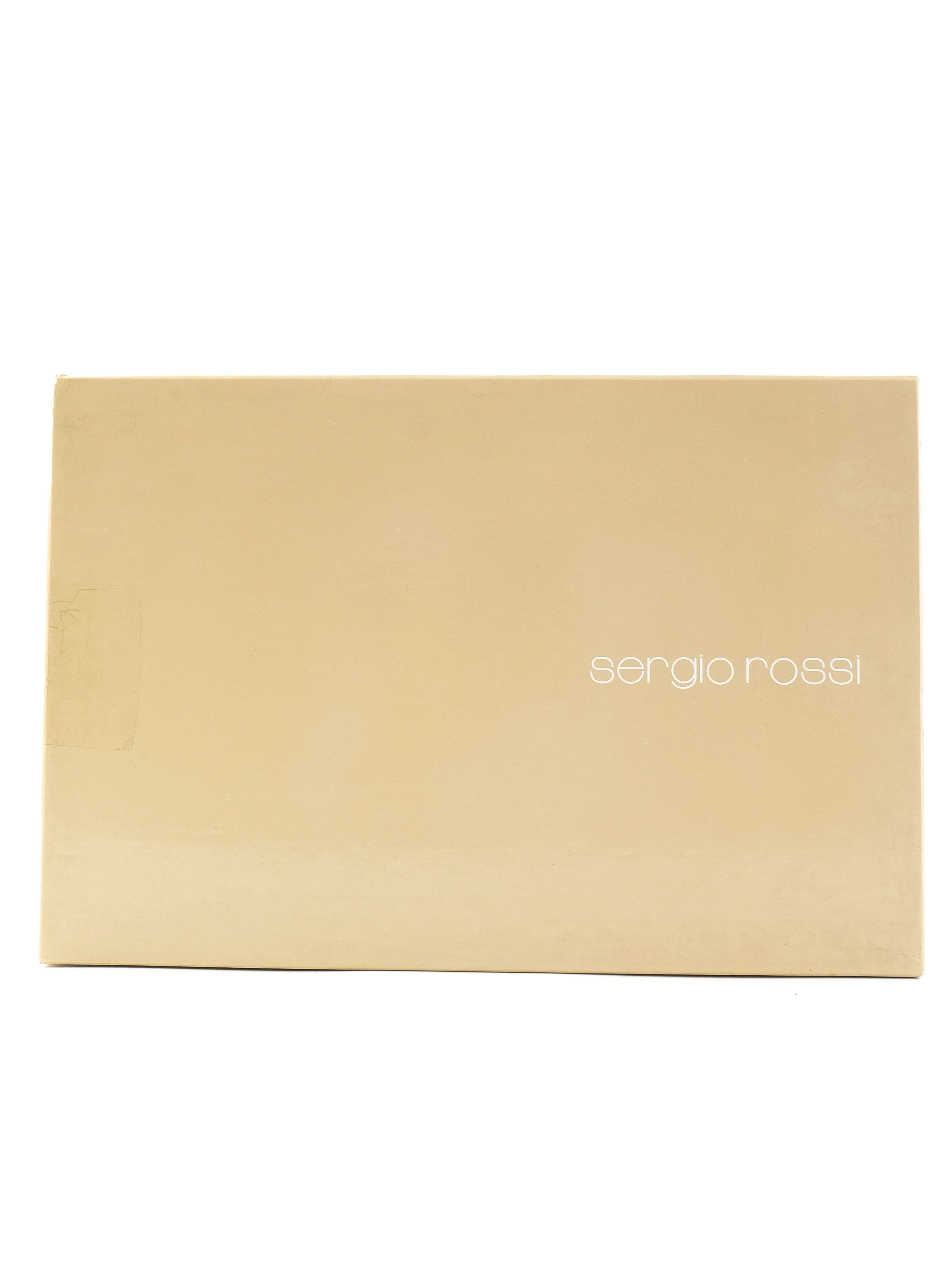 NEW Sergio Rossi Black Leather High-Heeled Shoes Size 38