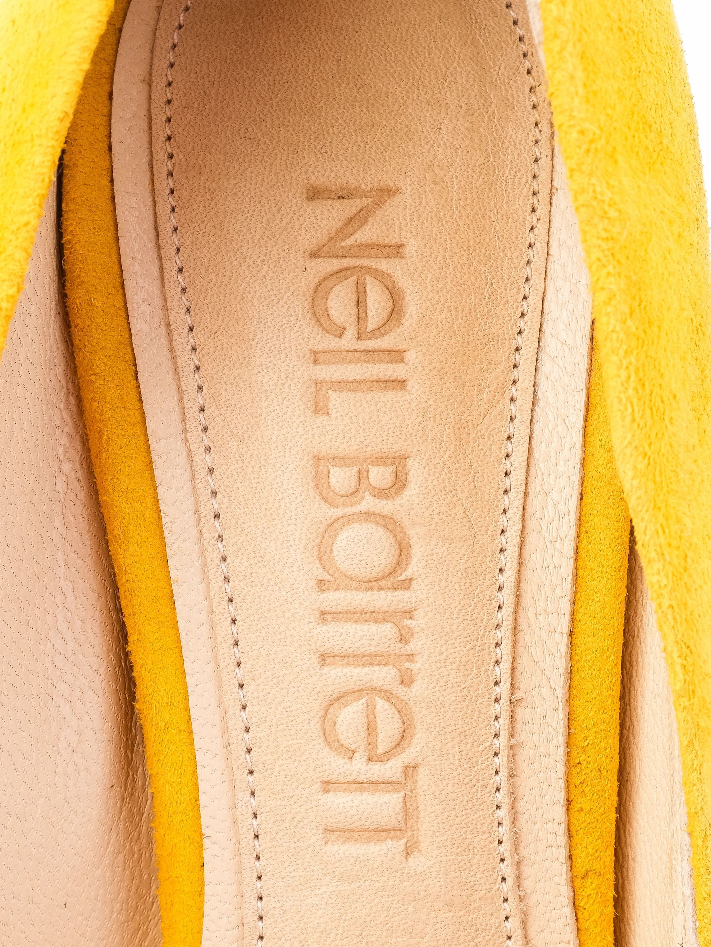 Perfect Neil Barrett Yellow Genuine Suede Wedge-Heeled Shoes Size 38