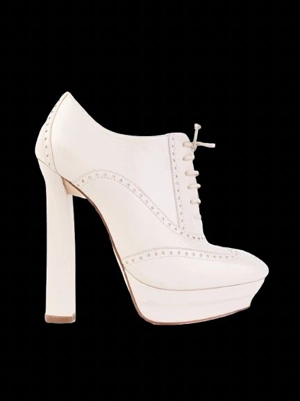 Perfect Bottega Veneta White Leather High-Heeled Shoes Size 38