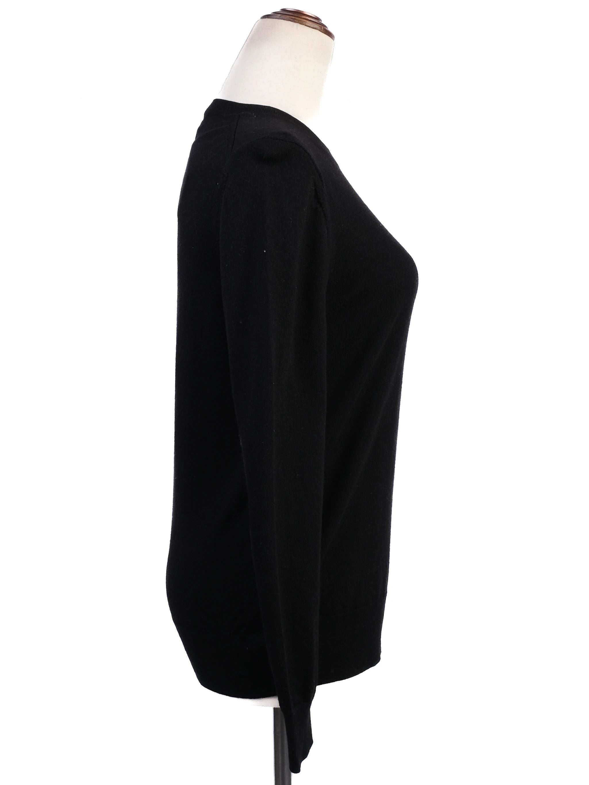 EXCELLENT Burberry Black Wool Sweater with Elbow Patches Size S