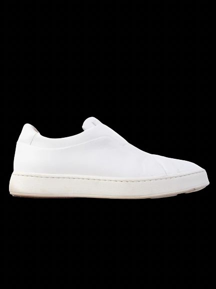 Excellent Santoni White Leather Slip-On Sneakers Size 39 Women