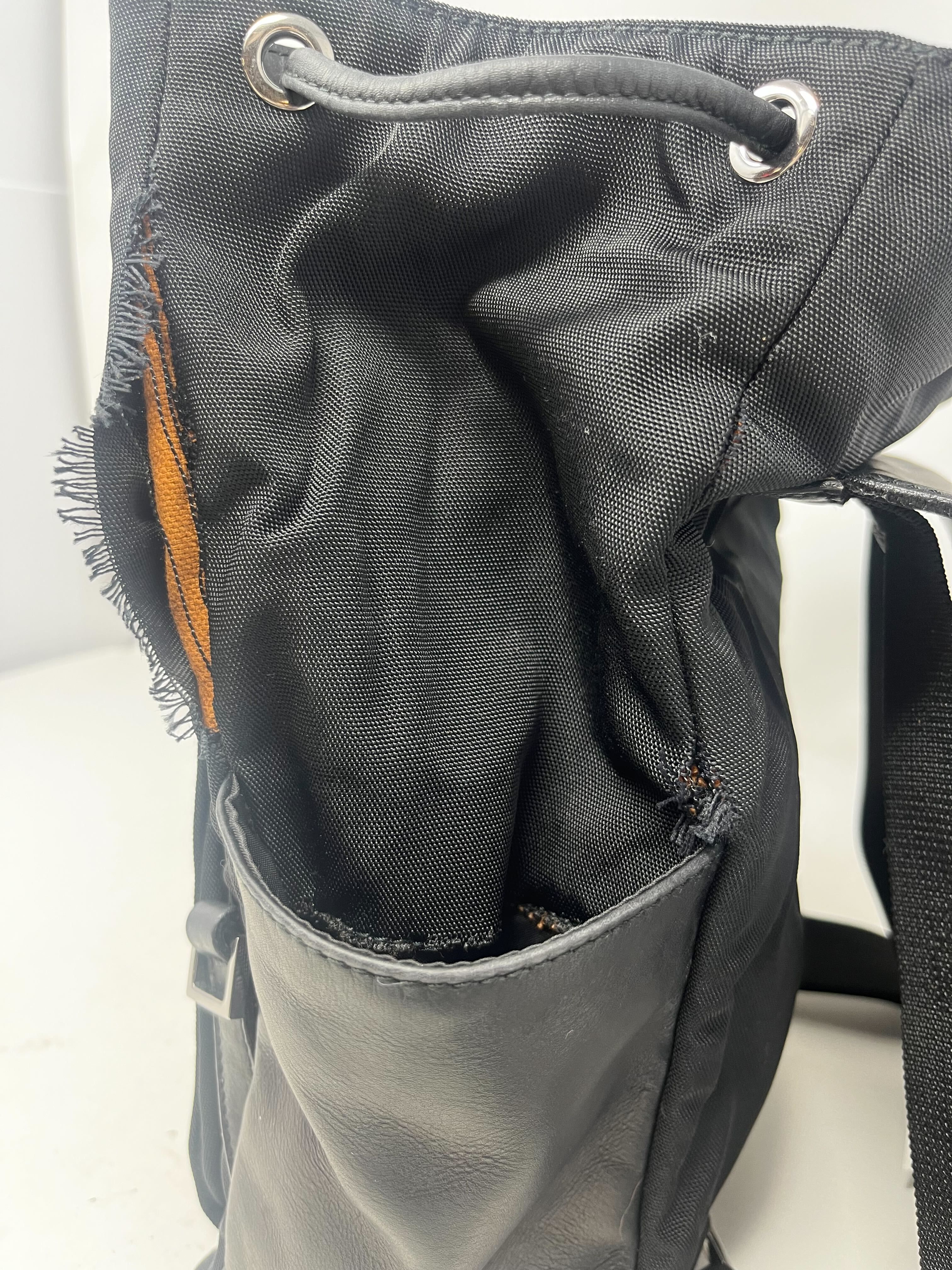 Gucci Backpack Nylon Leather Black