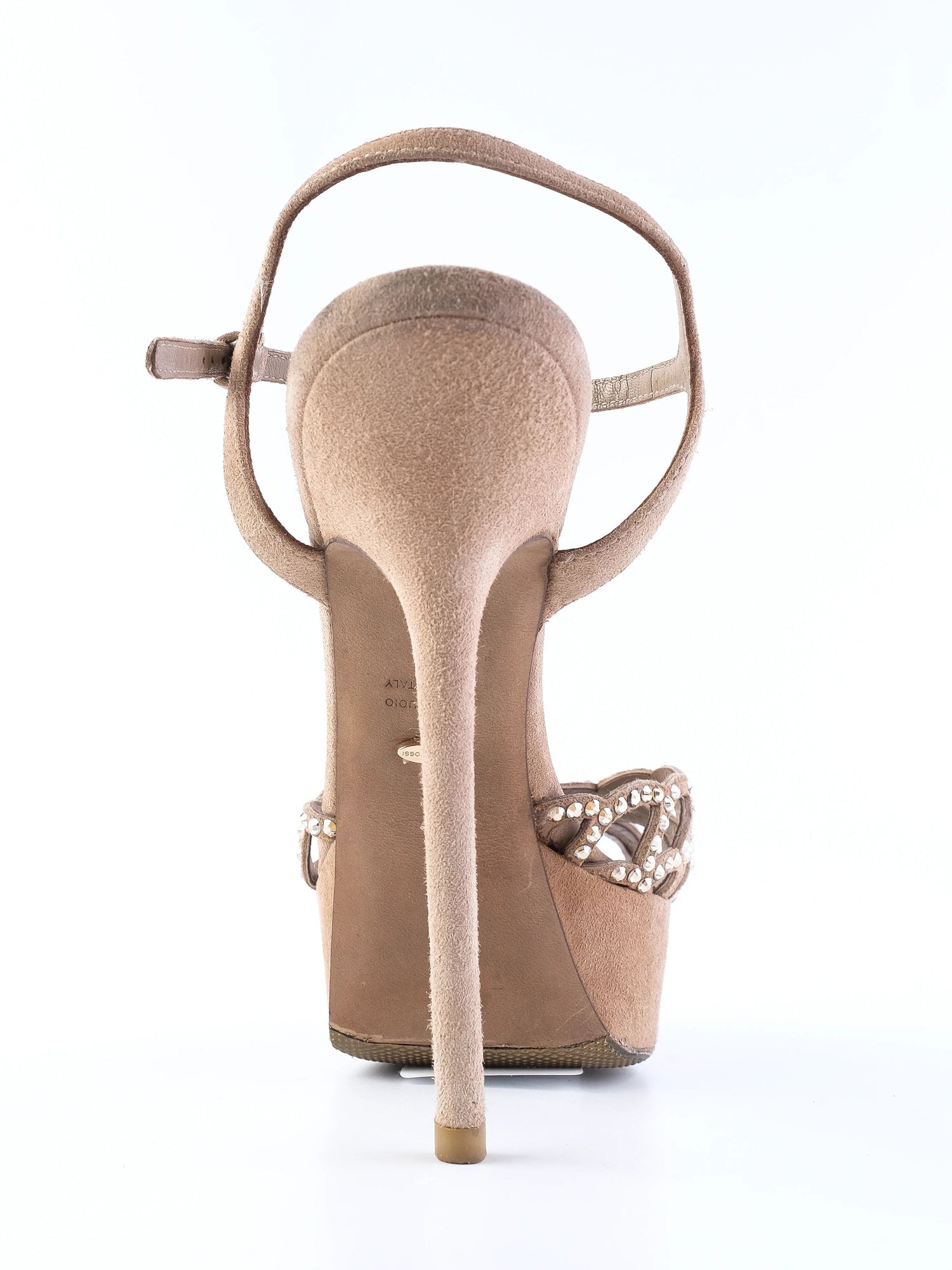 Excellent Sergio Rossi Orange Leather High-Heeled Sandals Size 38