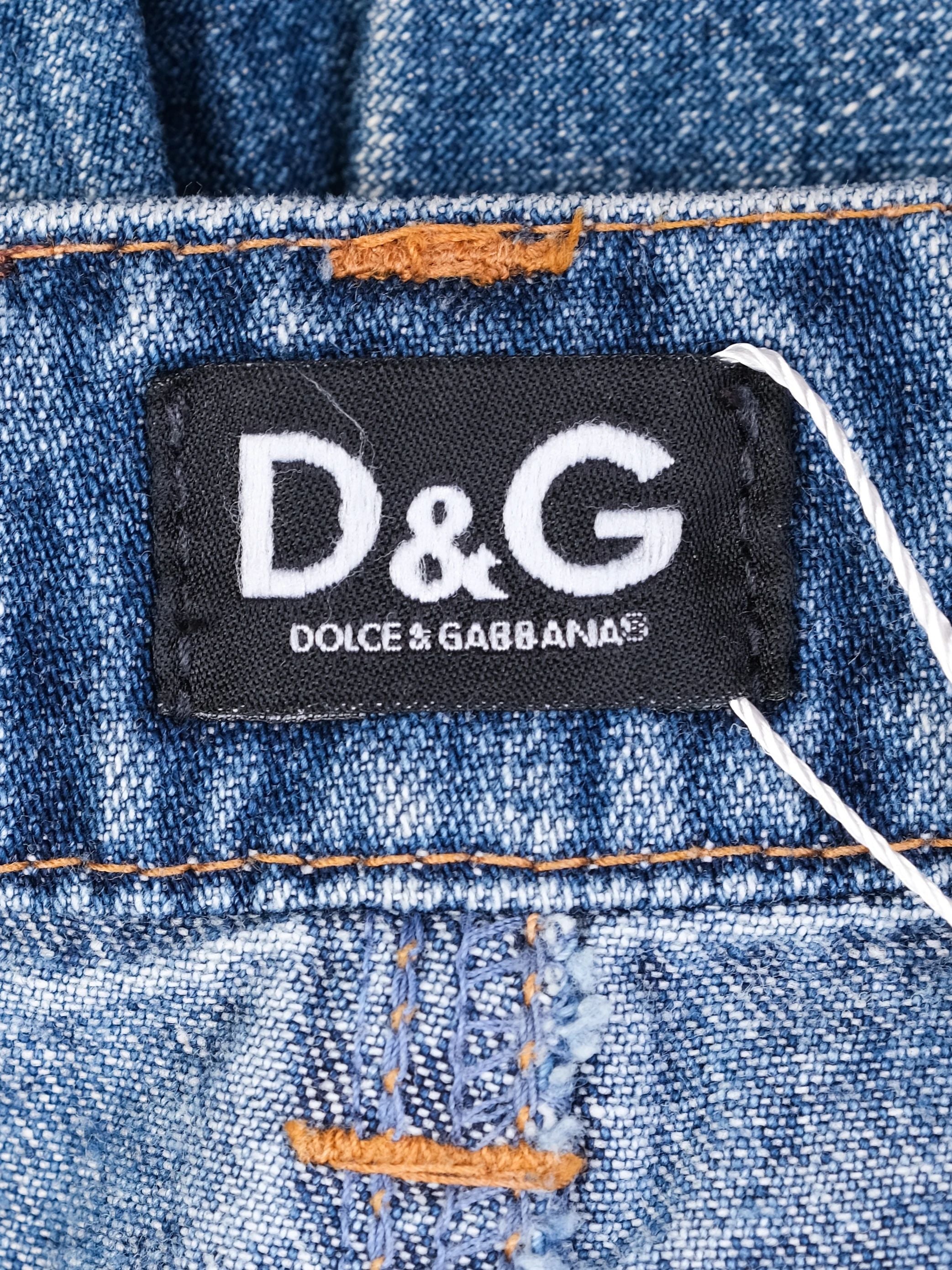 Excellent Dolce Gabbana Blue Denim Mini Skirt Size M