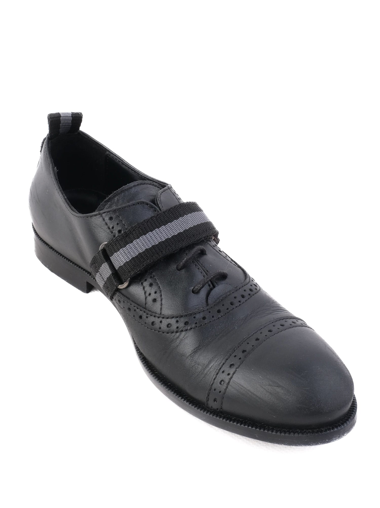 Excellent Missouri Black Leather Brogue Shoes Size 33 for Kids