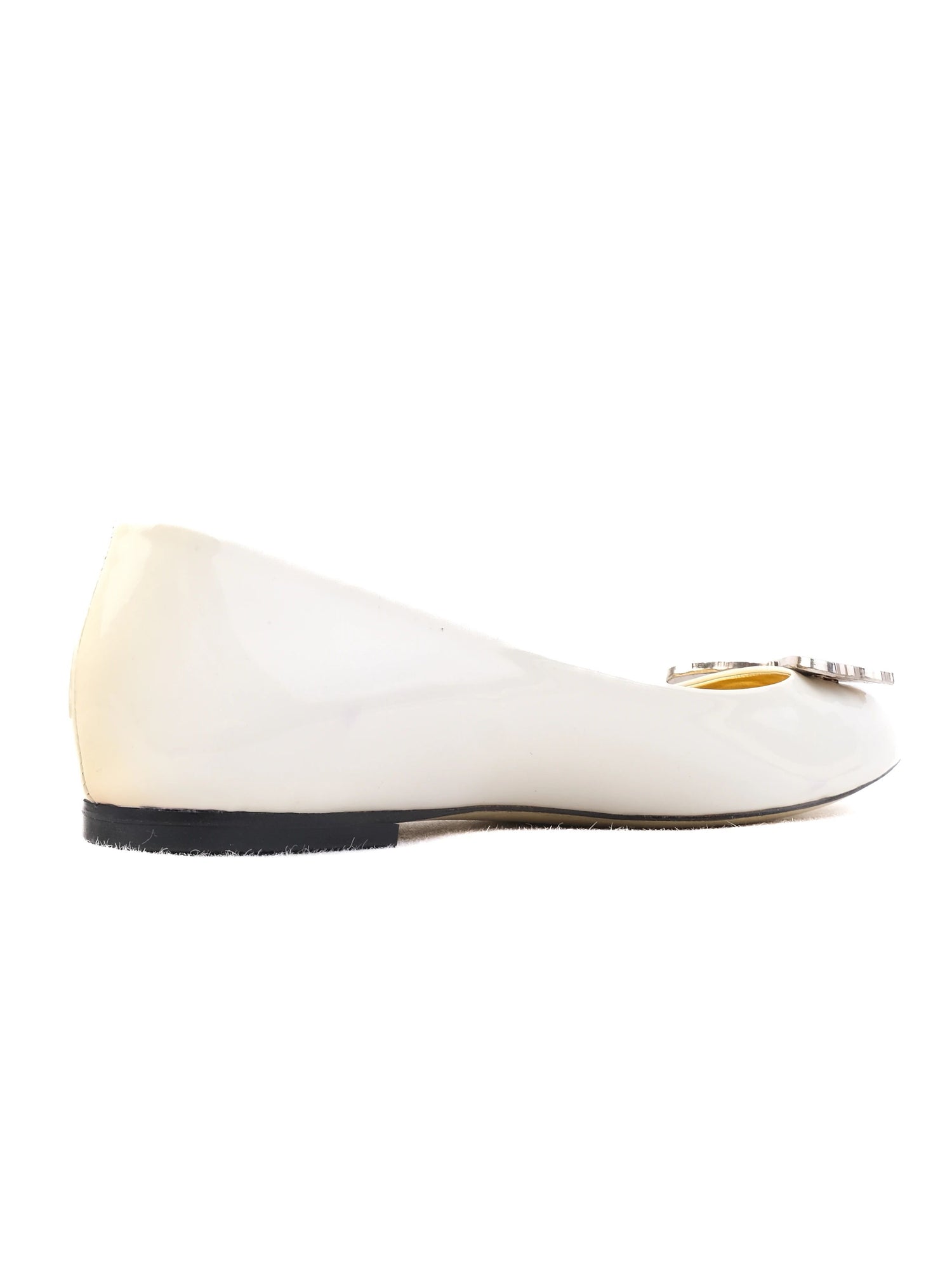 Excellent Versace for H&M White Leather Ballet Flats Size 38