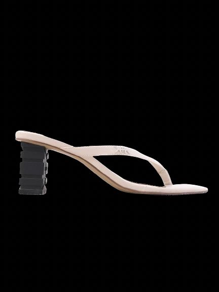 Excellent Kendall+Kylie White Leather Heeled Sandals with Geometric Block Heel