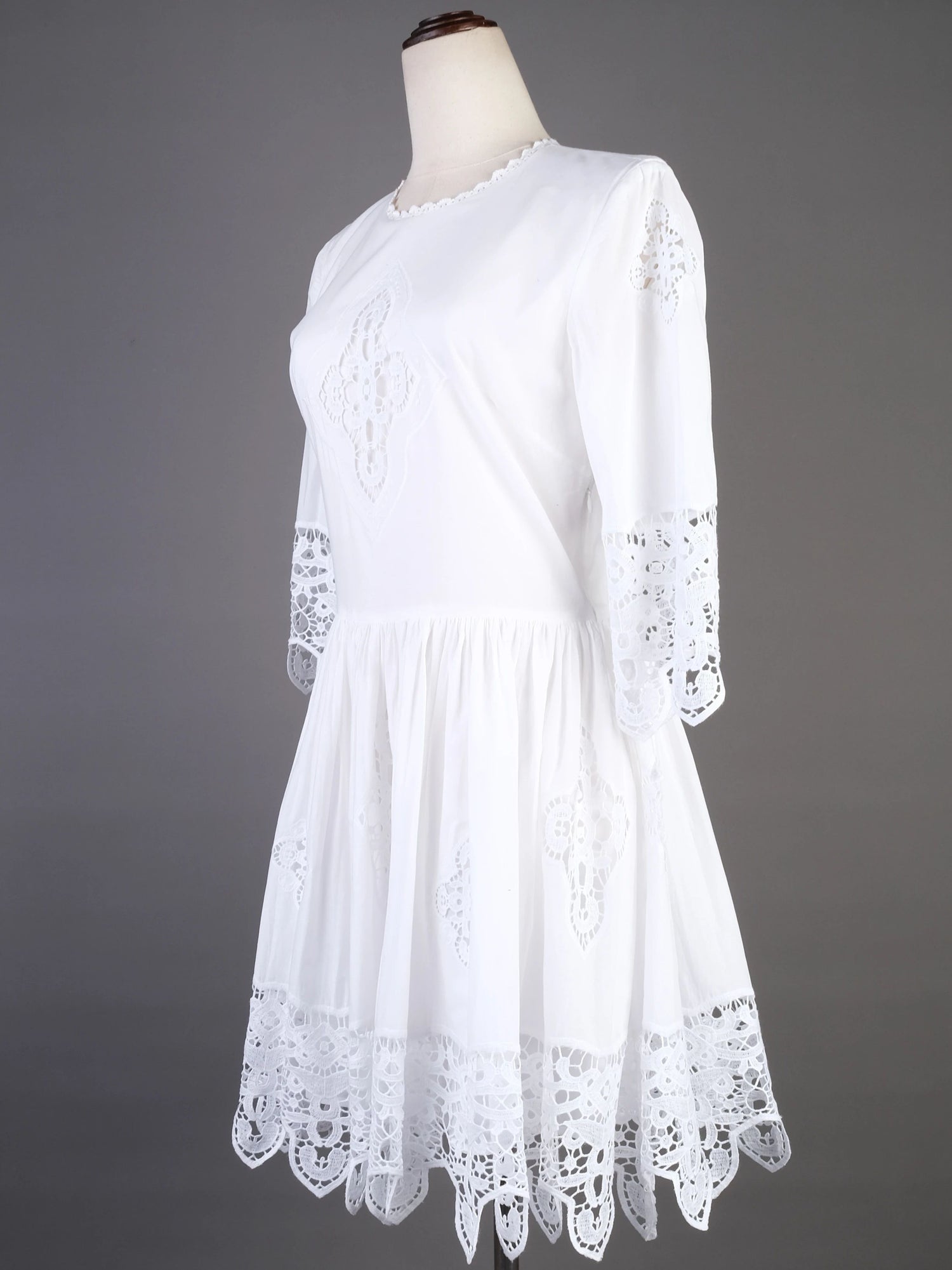 Excellent By Malene Birger White Cotton Lace Dress Size XS