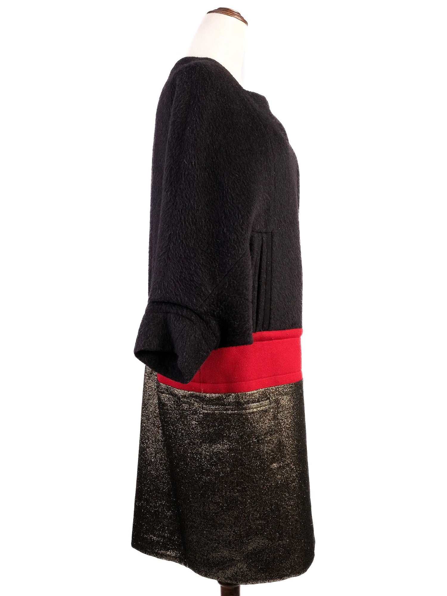 Excellent Diane von Furstenberg Black Alpaca Wool Dress Size M