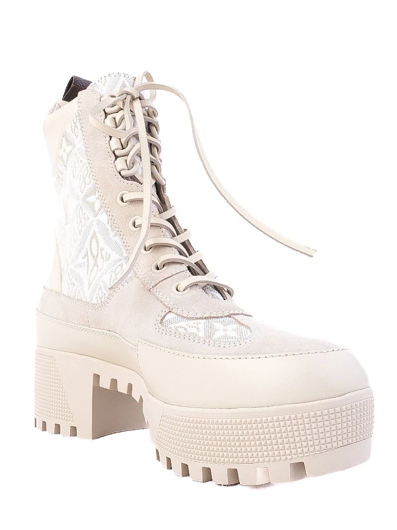 Perfect Louis Vuitton High-Top Boots White Fabric Size 38