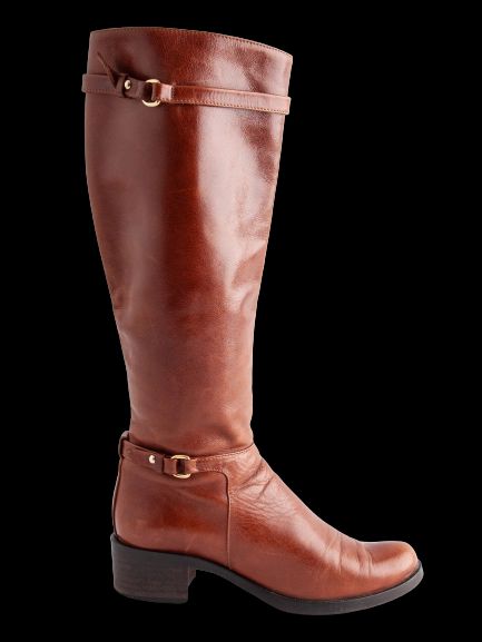 Good L.K.Bennett Orange Leather Knee-High Boots Size 35