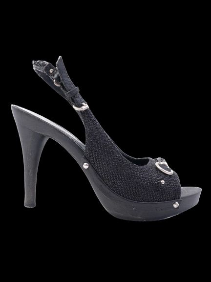 Perfect Dior Black Leather High-Heeled Sandals Size 38