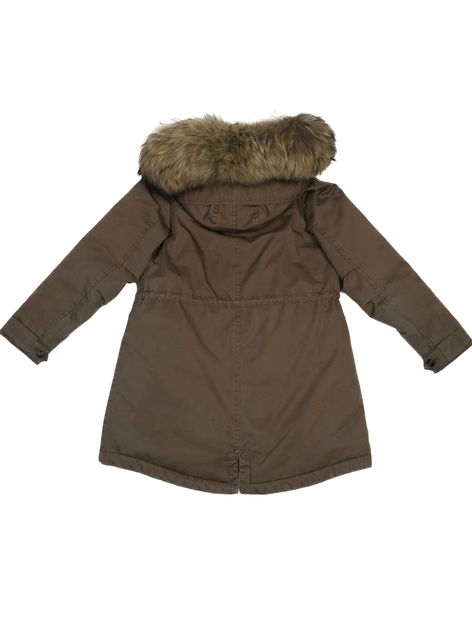 Excellent Woolrich Green Nylon Parka Coat for Kids Size 10