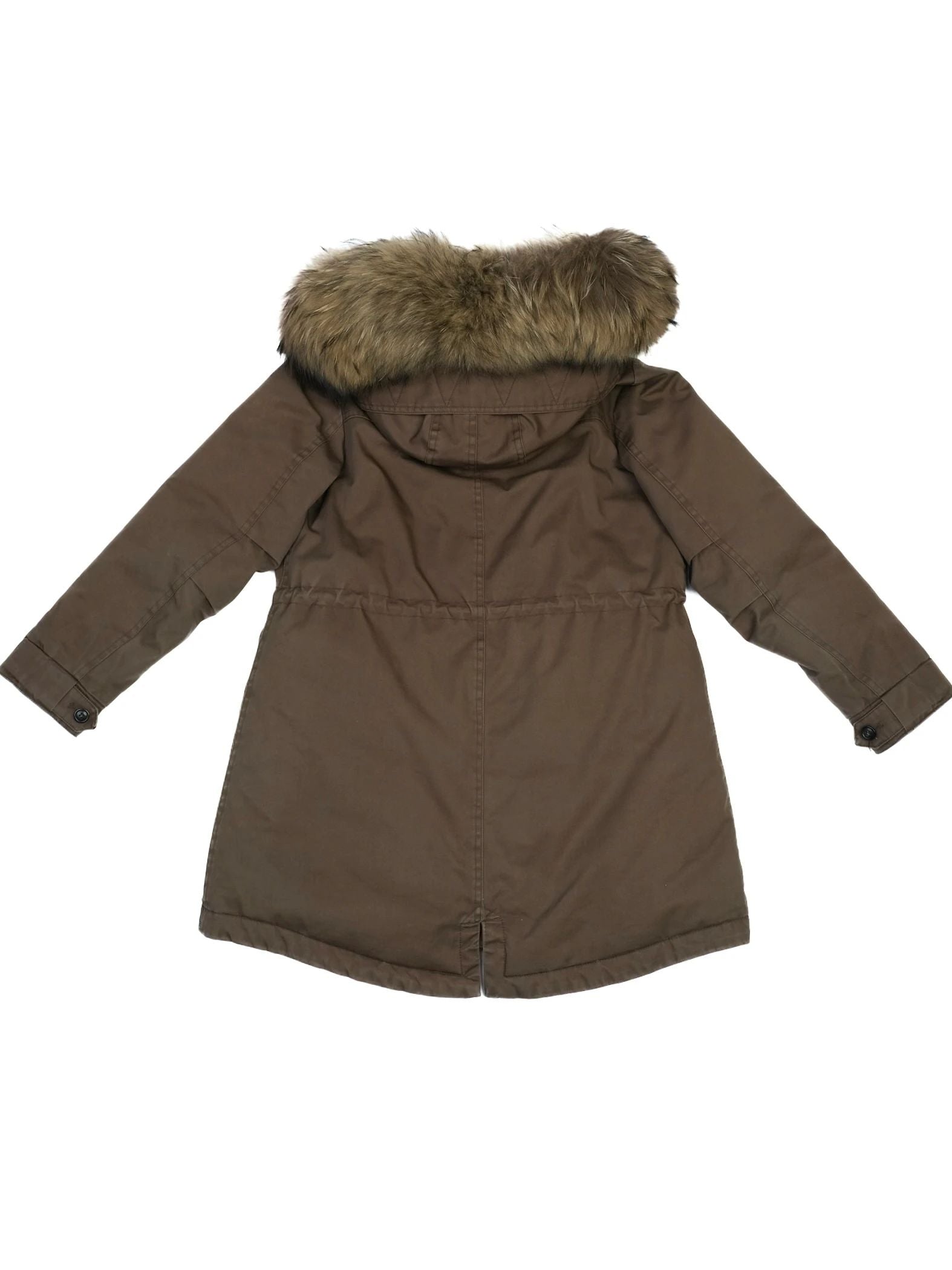 Excellent Woolrich Green Nylon Parka Coat for Kids Size 10