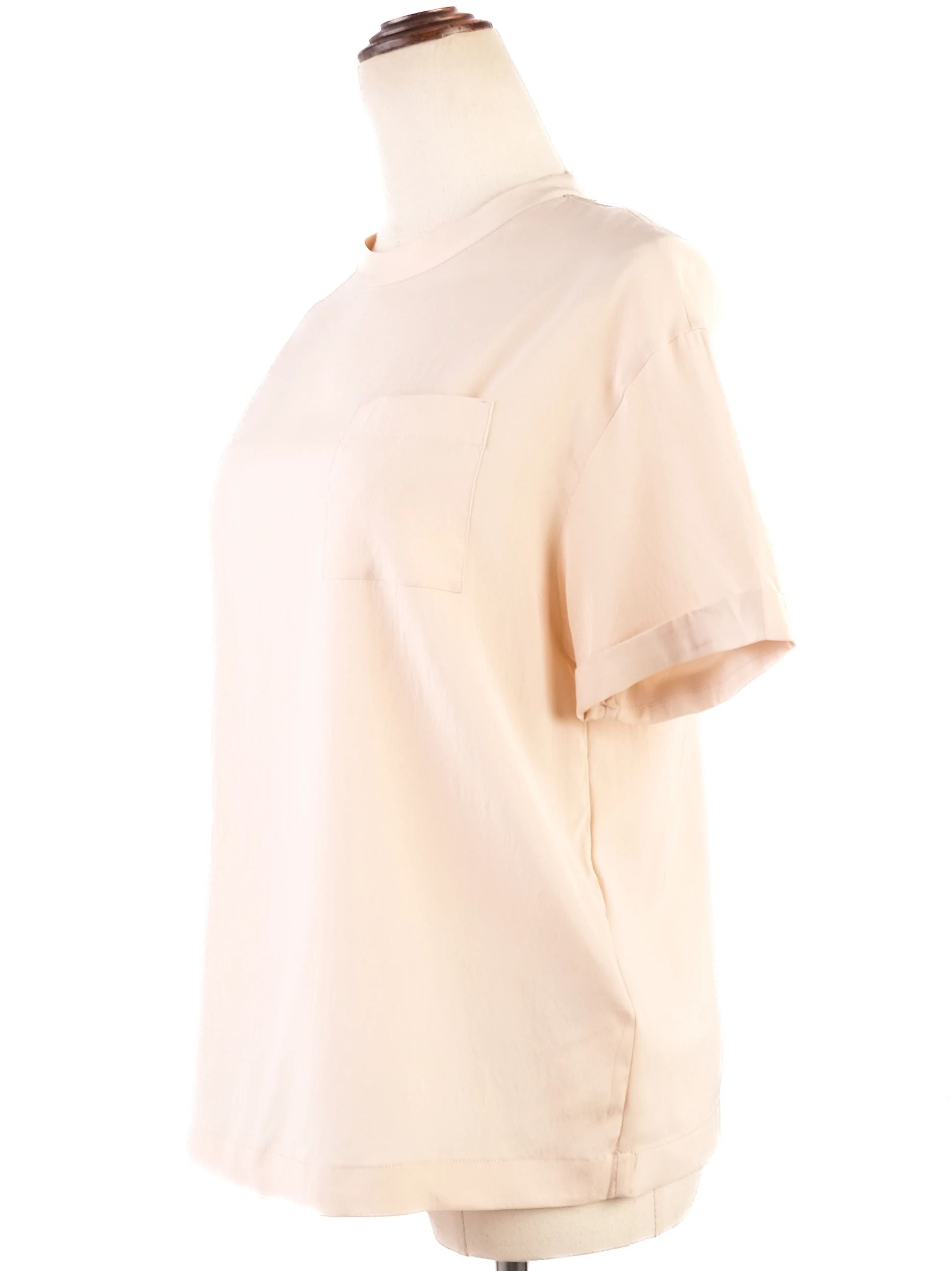 Excellent Brunello Cucinelli Orange Silk T-Shirt Size XS