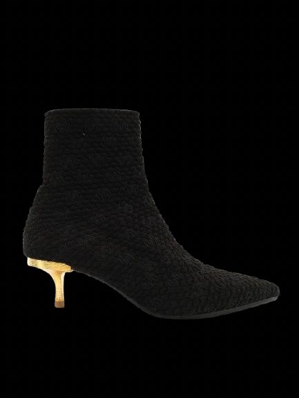 Excellent Uterque Black Cashmere Wool Ankle Boots Size 39