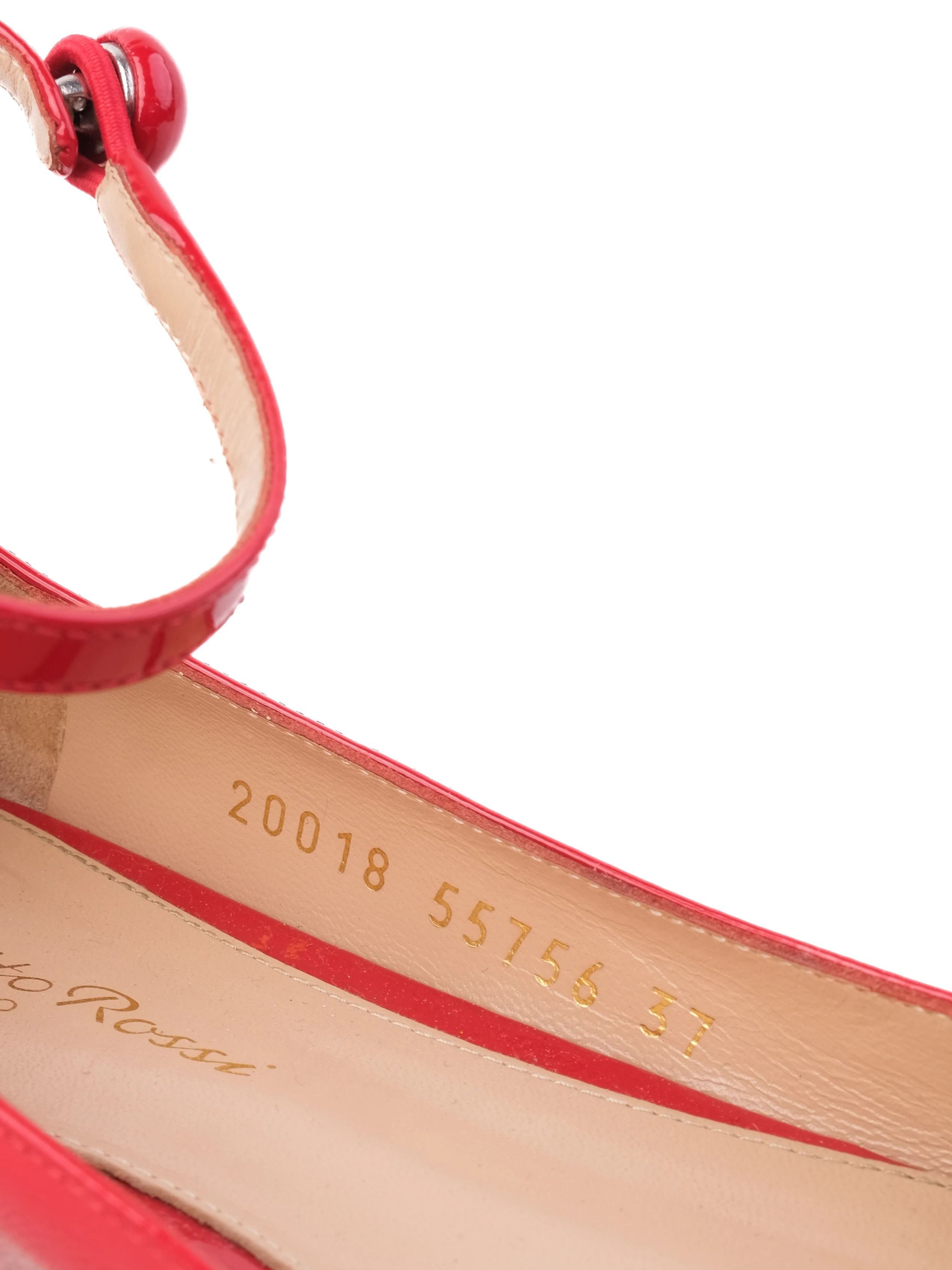 Excellent Gianvito Rossi Red Patent Leather Ballet Flats Size 37