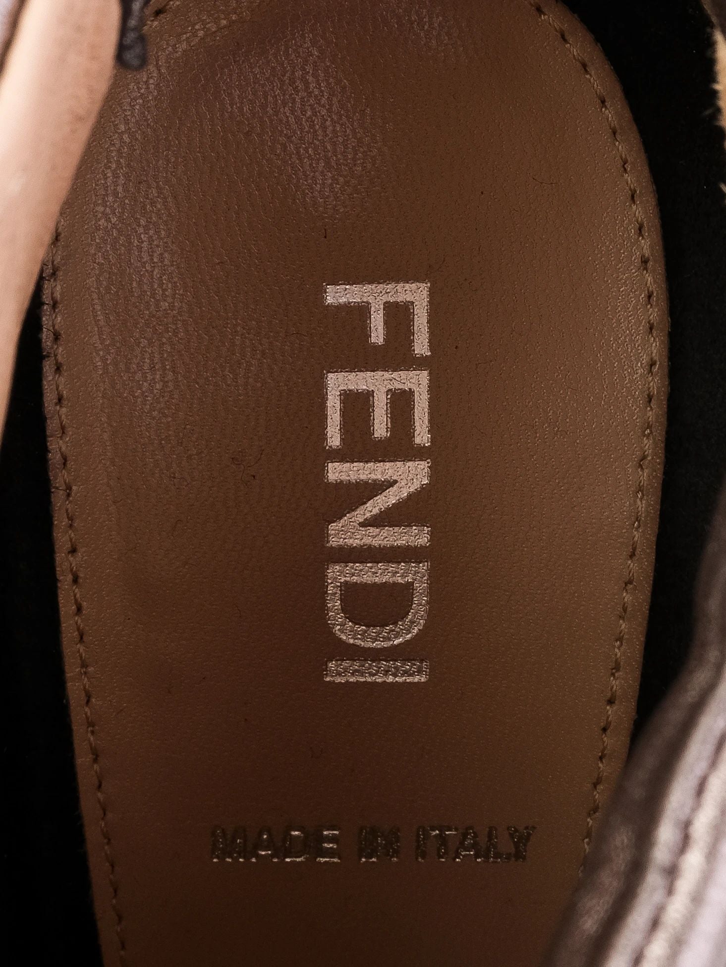 Excellent Fendi Gray Leather High-Heeled Ankle Boots Size 38